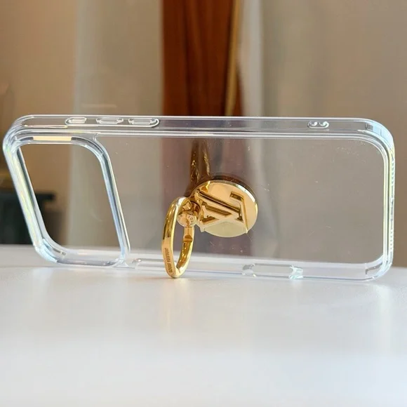 Louis Vuitton Louise Gold Tone Metal Phone Ring M64290 fits all Phones / Cases - Picture 9 of 15